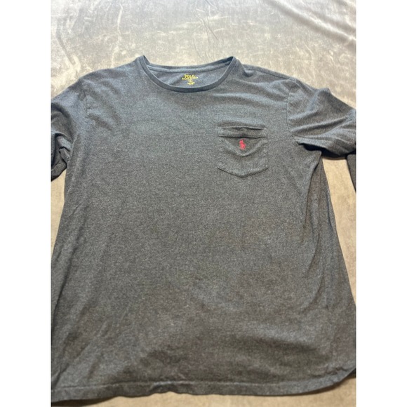 Polo Ralph Lauren Men's Long Sleeve T-Shirt Pocket Gray Pony Logo - Picture 1 of 5